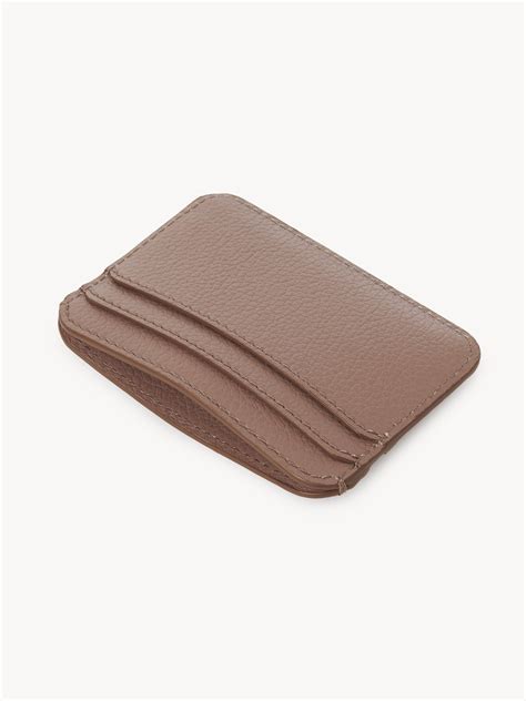 Marcie card holder in grained leather 